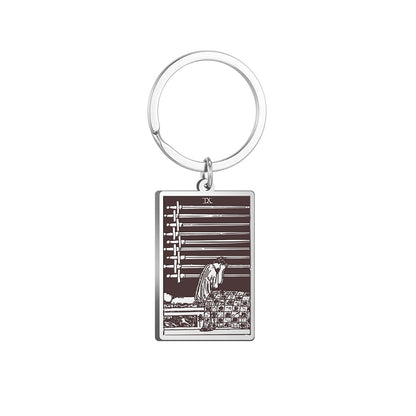 Tarot Card Keychains | All 78 Major & Minor Arcana Tarot Cards RWS Charm | Silver Color Stainless Steel Spiritual Amulet Keyring