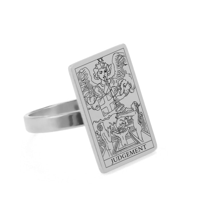 Tarot Card Ring | Silver & Gold Charms Of Major Arcana Cards | Extra Small Size | Apollo Tarot Shop