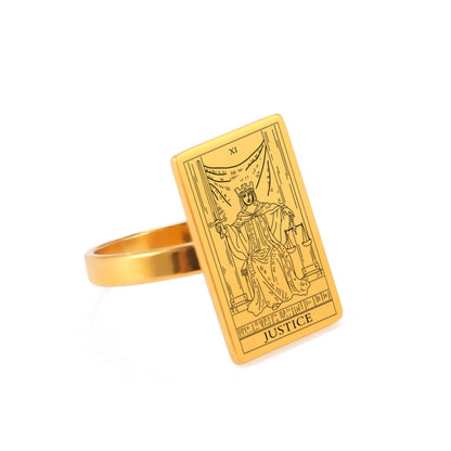 Tarot Card Ring | Silver & Gold Charms Of Major Arcana Cards | Large Size | Apollo Tarot Shop