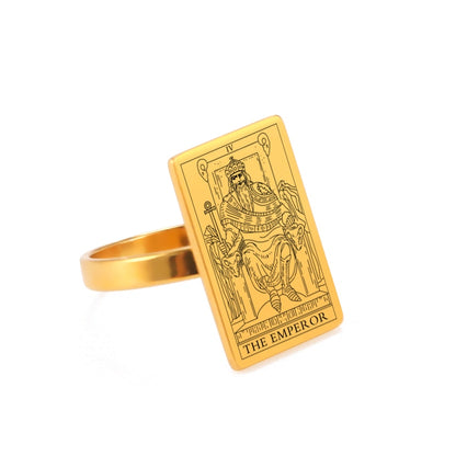 Tarot Card Ring | Silver & Gold Charms Of Major Arcana Cards | Large Size | Apollo Tarot Shop