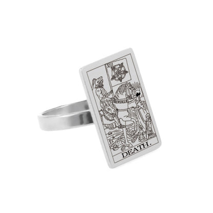 Tarot Card Ring | Silver & Gold Charms Of Major Arcana Cards | Large Size | Apollo Tarot Shop