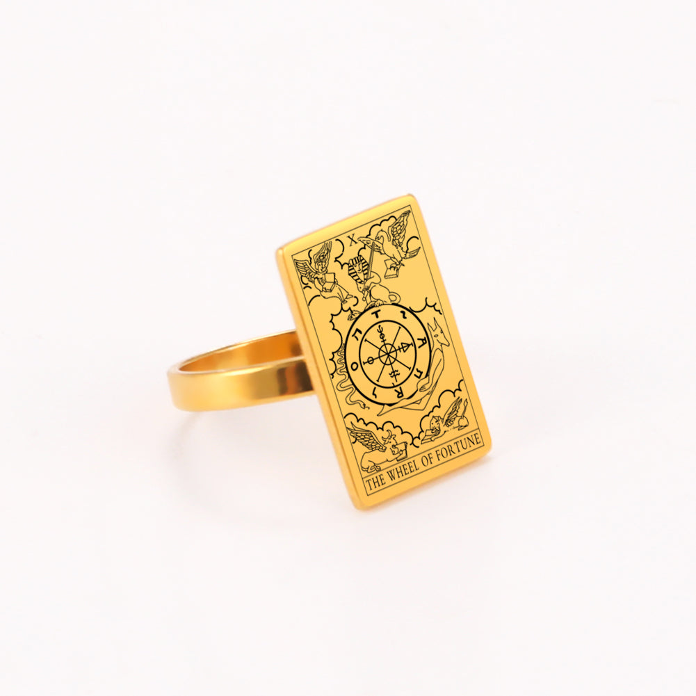 Tarot Card Ring | Silver & Gold Charms Of Major Arcana Cards | Extra Small Size | Apollo Tarot Shop