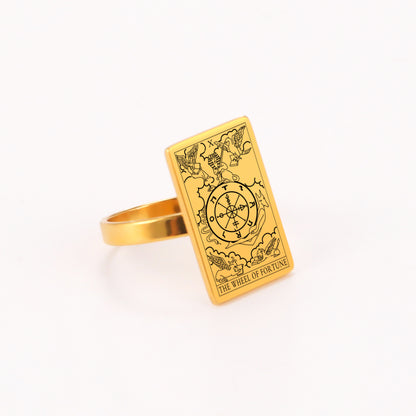 Tarot Card Ring | Silver & Gold Charms Of Major Arcana Cards | Extra Small Size | Apollo Tarot Shop