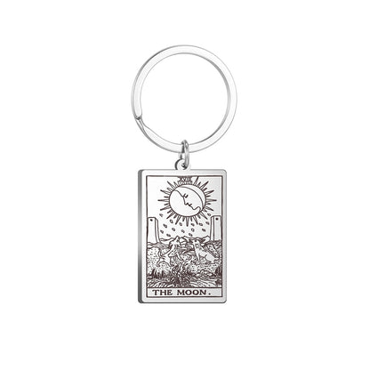 Tarot Card Keychains | All 78 Major & Minor Arcana Tarot Cards RWS Charm | Silver Color Stainless Steel Spiritual Amulet Keyring