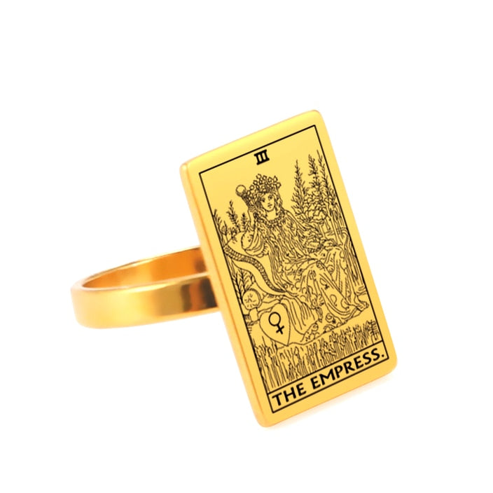 Tarot Card Ring | Silver & Gold Charms Of Major Arcana Cards | Extra Small Size | Apollo Tarot Shop