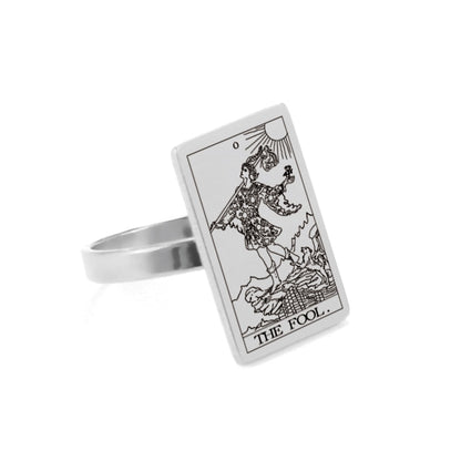 Tarot Card Ring | Silver & Gold Charms Of Major Arcana Cards | Large Size | Apollo Tarot Shop