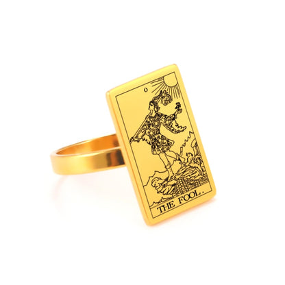 Tarot Card Ring | Silver & Gold Charms Of Major Arcana Cards | Large Size | Apollo Tarot Shop