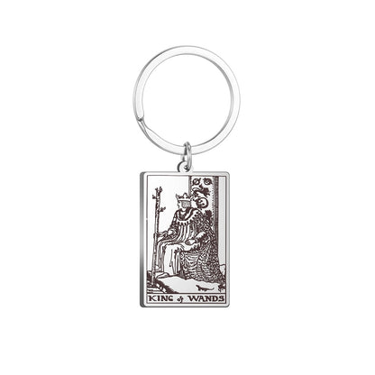 Tarot Card Keychains | All 78 Major & Minor Arcana Tarot Cards RWS Charm | Silver Color Stainless Steel Spiritual Amulet Keyring