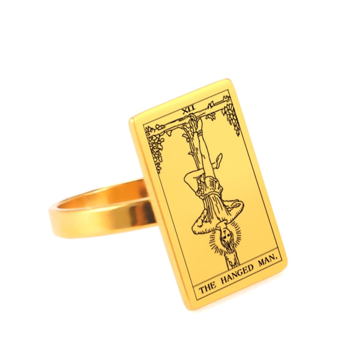 Tarot Card Ring | Silver & Gold Charms Of Major Arcana Cards | Extra Small Size | Apollo Tarot Shop