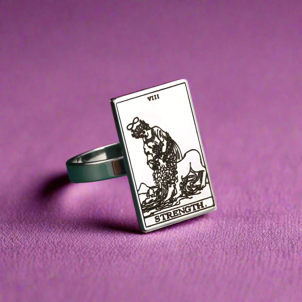 Tarot Card Ring | Silver & Gold Charms Of Major Arcana Cards | Extra Small Size | Apollo Tarot Shop