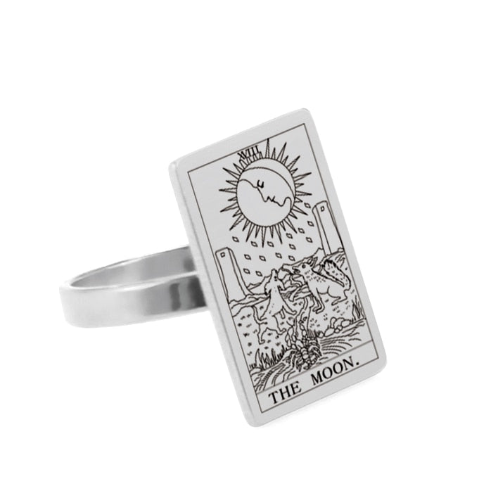 Tarot Card Ring | Silver & Gold Charms Of Major Arcana Cards | Extra Small Size | Apollo Tarot Shop