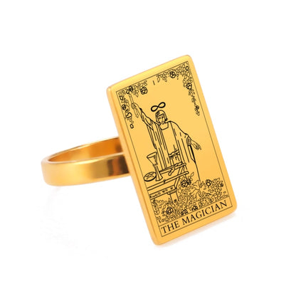 Tarot Card Ring | Silver & Gold Charms Of Major Arcana Cards | Extra Small Size | Apollo Tarot Shop