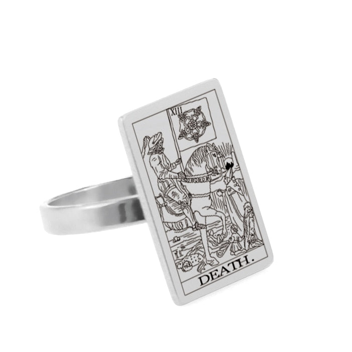 Tarot Card Ring | Silver & Gold Charms Of Major Arcana Cards | Extra Small Size | Apollo Tarot Shop