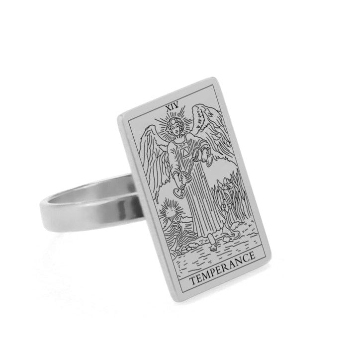 Tarot Card Ring | Silver & Gold Charms Of Major Arcana Cards | Extra Small Size | Apollo Tarot Shop