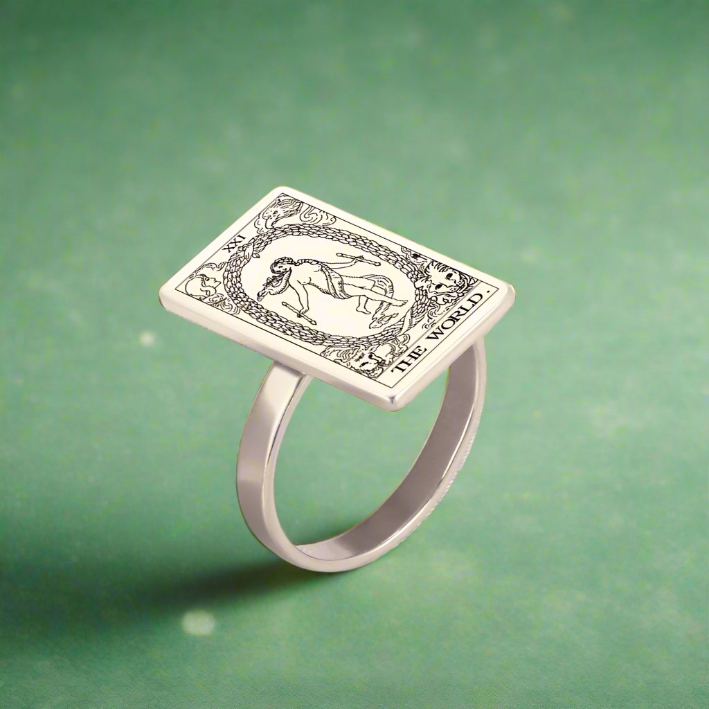 Tarot Card Ring | Silver & Gold Charms Of Major Arcana Cards | Extra Small Size | Apollo Tarot Shop