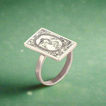 Tarot Card Ring | Silver & Gold Charms Of Major Arcana Cards | Extra Small Size | Apollo Tarot Shop