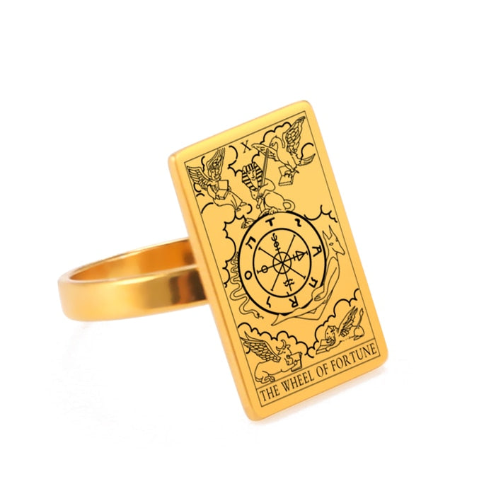 Tarot Card Ring | Silver & Gold Charms Of Major Arcana Cards | Extra Small Size | Apollo Tarot Shop