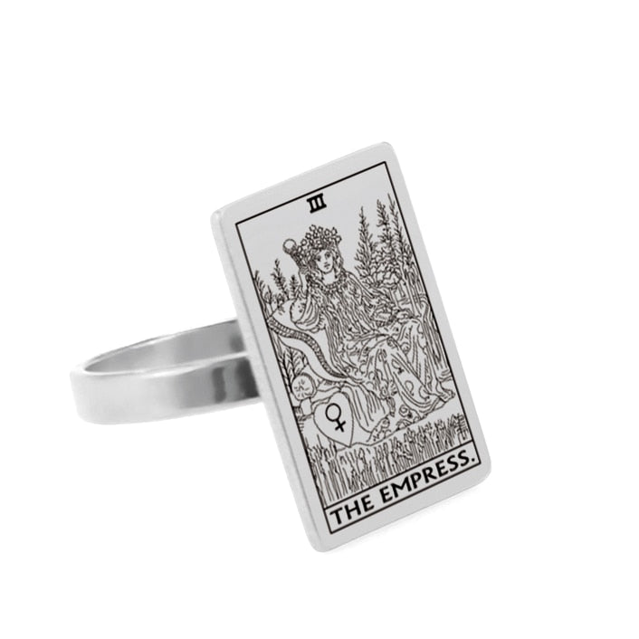 Tarot Card Ring | Silver & Gold Charms Of Major Arcana Cards | Extra Small Size | Apollo Tarot Shop