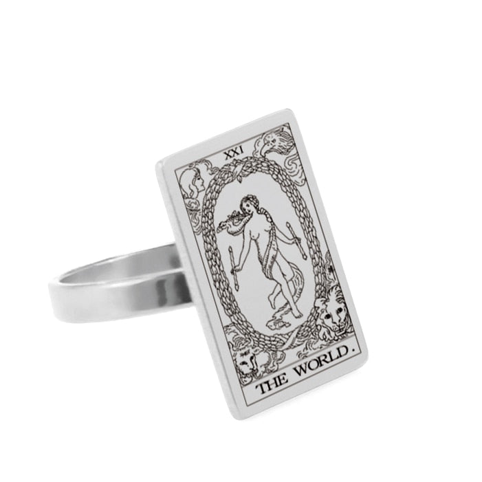 Tarot Card Ring | Silver & Gold Charms Of Major Arcana Cards | Extra Small Size | Apollo Tarot Shop