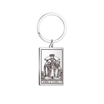 Tarot Card Keychains | All 78 Major & Minor Arcana Tarot Cards RWS Charm | Silver Color Stainless Steel Spiritual Amulet Keyring