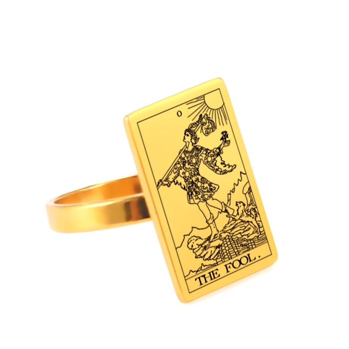 Tarot Card Ring | Silver & Gold Charms Of Major Arcana Cards | Extra Small Size | Apollo Tarot Shop