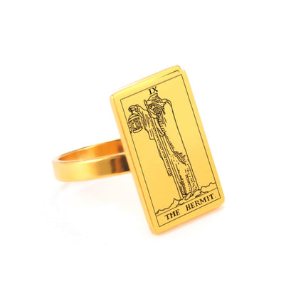 Tarot Card Ring | Silver & Gold Charms Of Major Arcana Cards | Large Size | Apollo Tarot Shop