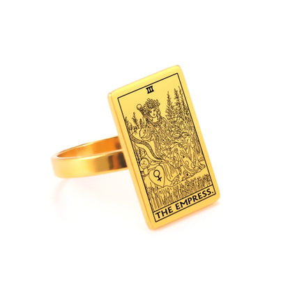 Tarot Card Ring | Silver & Gold Charms Of Major Arcana Cards | Large Size | Apollo Tarot Shop