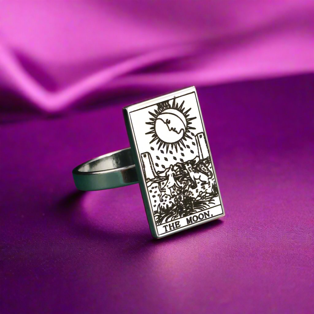 Tarot Card Ring | Silver & Gold Charms Of Major Arcana Cards | Extra Small Size | Apollo Tarot Shop