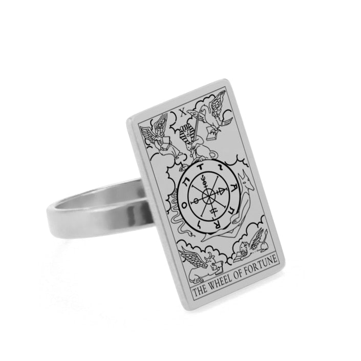 Tarot Card Ring | Silver & Gold Charms Of Major Arcana Cards | Extra Small Size | Apollo Tarot Shop