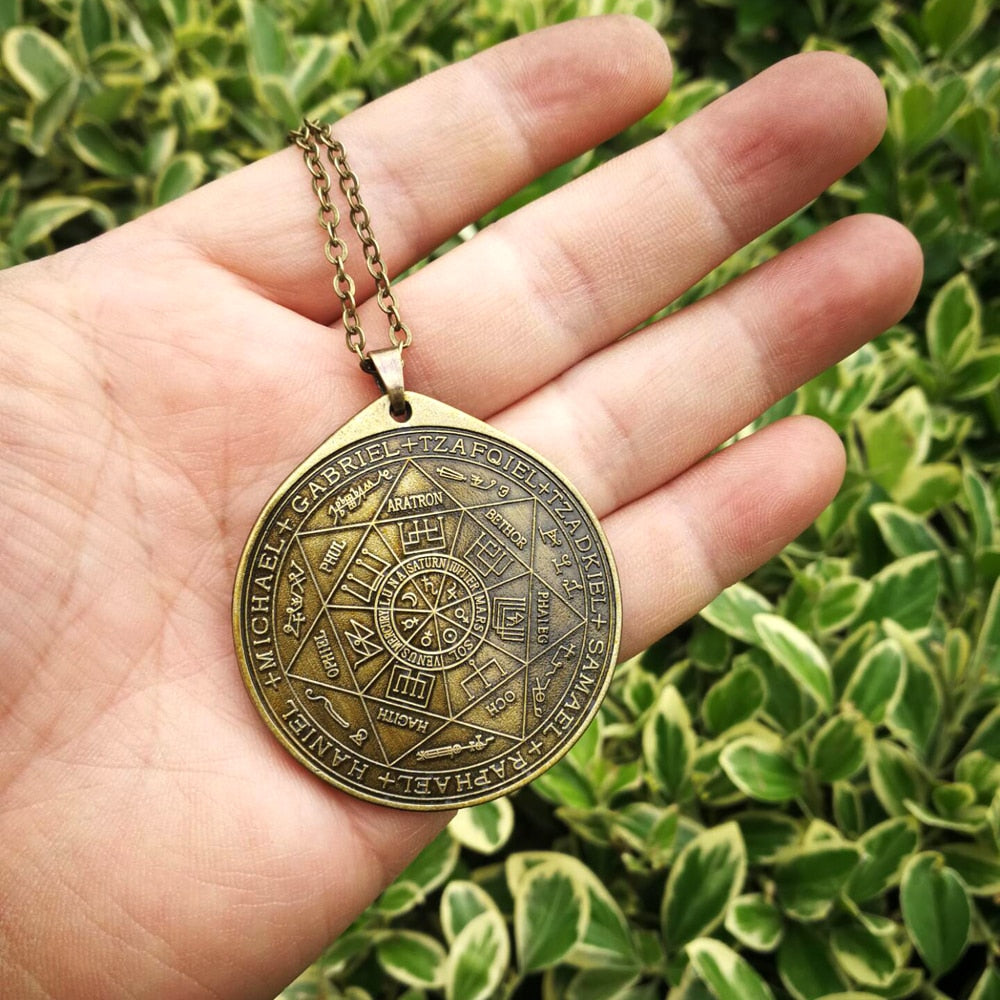 2251832817283525-China-50cmSeven Archangels Necklace | The Seal Of The Seven Archangels by Asterion Round Pendant | Solomon Kabbalah Amulet | Apollo Tarot Shop