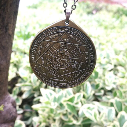 Seven Archangels Necklace | The Seal Of The Seven Archangels by Asterion Round Pendant | Solomon Kabbalah Amulet | Apollo Tarot Shop