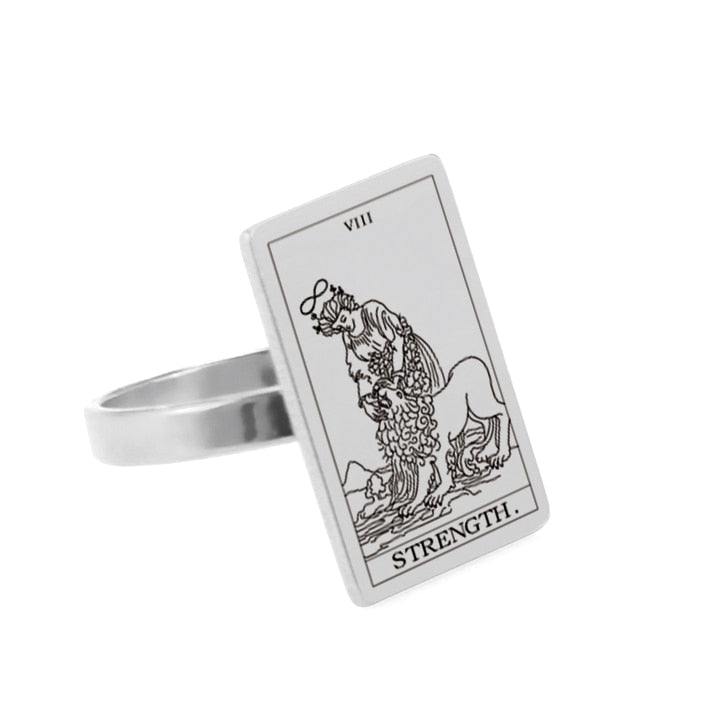 Tarot Card Ring | Silver & Gold Charms Of Major Arcana Cards | Extra Small Size | Apollo Tarot Shop