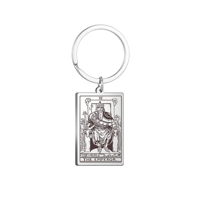 Tarot Card Keychains | All 78 Major & Minor Arcana Tarot Cards RWS Charm | Silver Color Stainless Steel Spiritual Amulet Keyring