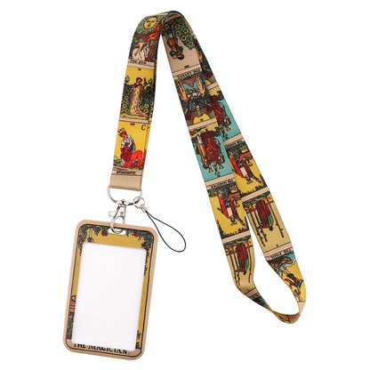 Lanyard Of The Magician Tarot Card Business ID Credit Card Cover | Funny Badge Holder Phone Strap | Major Arcana Hang Rope Keychain Keyrings Lariat | Apollo Tarot Shop