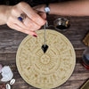 Load image into Gallery viewer, Wooden Pendulum Board | Round Divination Tool For Dowsing And Pendulum Reading | Carved Wood Esotericism Plate | Apollo Tarot Shop