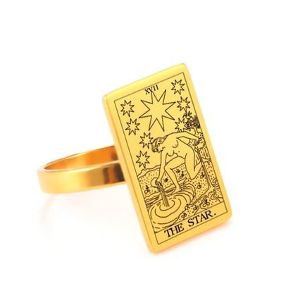 Tarot Card Ring | Silver & Gold Charms Of Major Arcana Cards | Extra Small Size | Apollo Tarot Shop