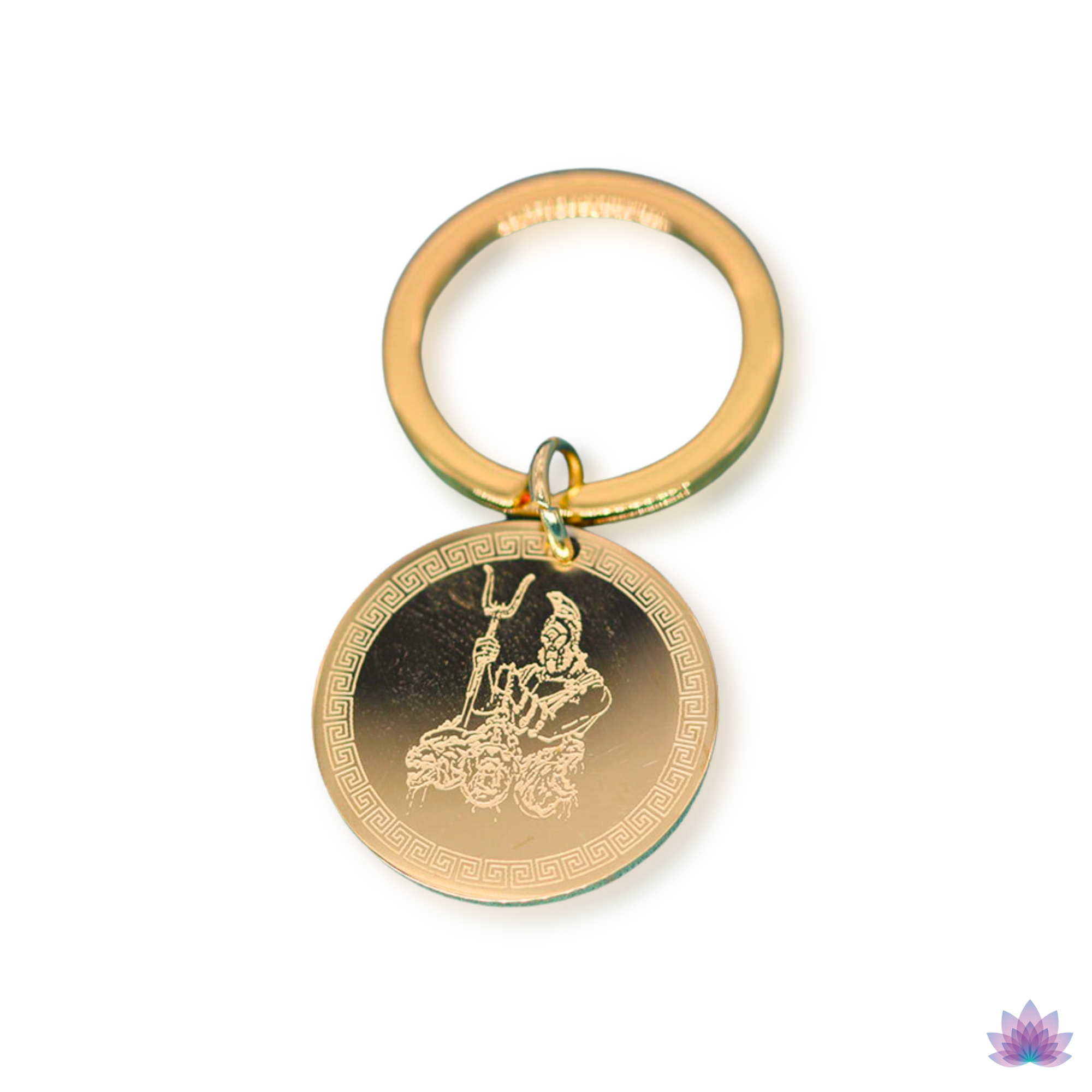 Hades With Cerberus Keychain | Greek Mythology Medallion Key Pendant | Silver Or Gold-Plated Stainless Steel Keyring | Apollo Tarot Accessory Shop