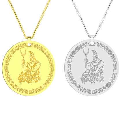 Hades & Cerberus Greek Mythology Necklace | Chthonic God Of The Underworld Pendant | Silver Or Gold-Plated Stainless Steel Charm Jewelry | Apollo Tarot Shop