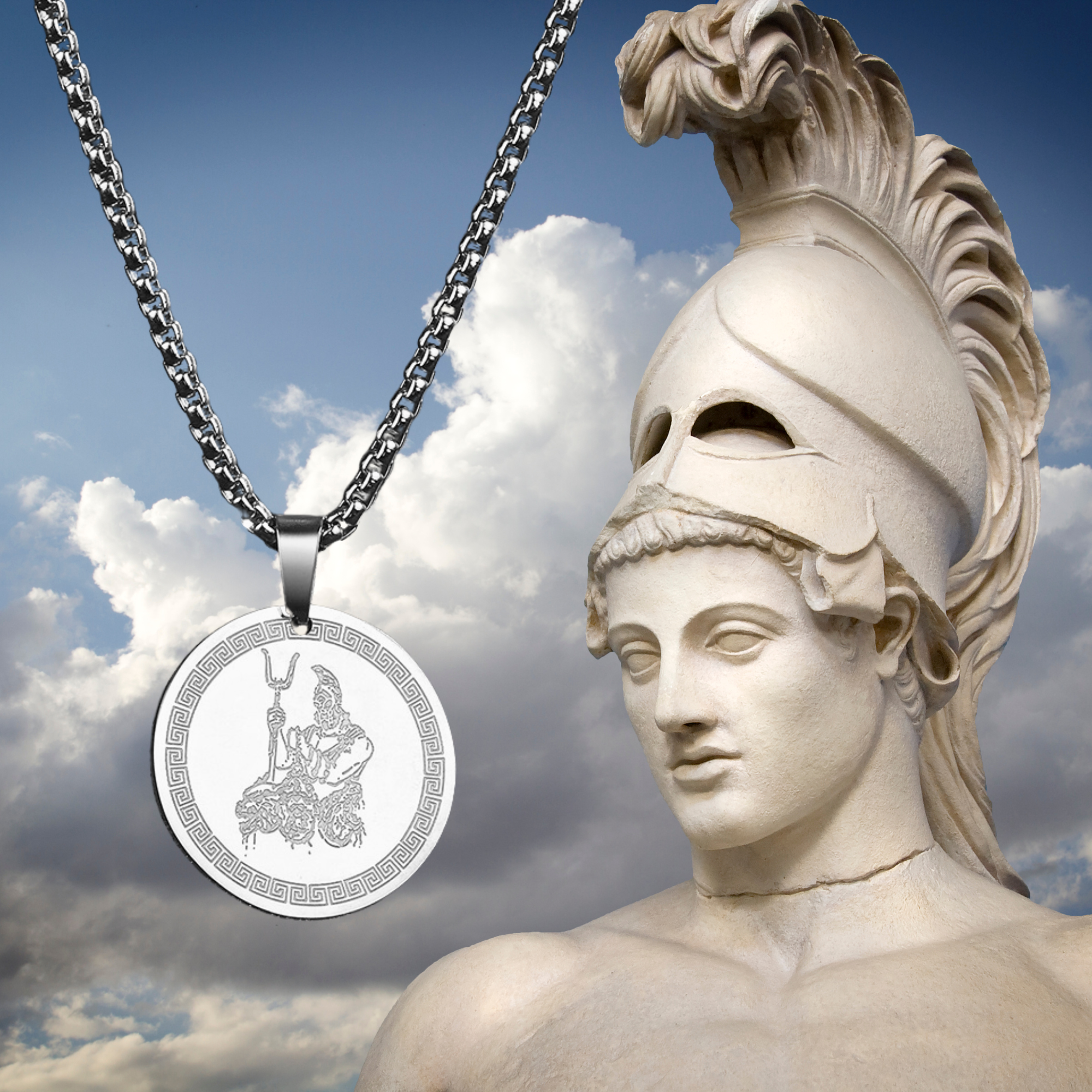 Hades & Cerberus Greek Mythology Necklace | Chthonic God Of The Underworld Pendant | Silver Or Gold-Plated Stainless Steel Charm Jewelry | Apollo Tarot Shop