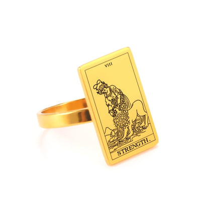 Tarot Card Ring | Silver & Gold Charms Of Major Arcana Cards | Large Size | Apollo Tarot Shop