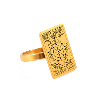 Tarot Card Ring | Silver & Gold Charms Of Major Arcana Cards | Large Size | Apollo Tarot Shop