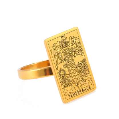 Tarot Card Ring | Silver & Gold Charms Of Major Arcana Cards | Extra Small Size | Apollo Tarot Shop