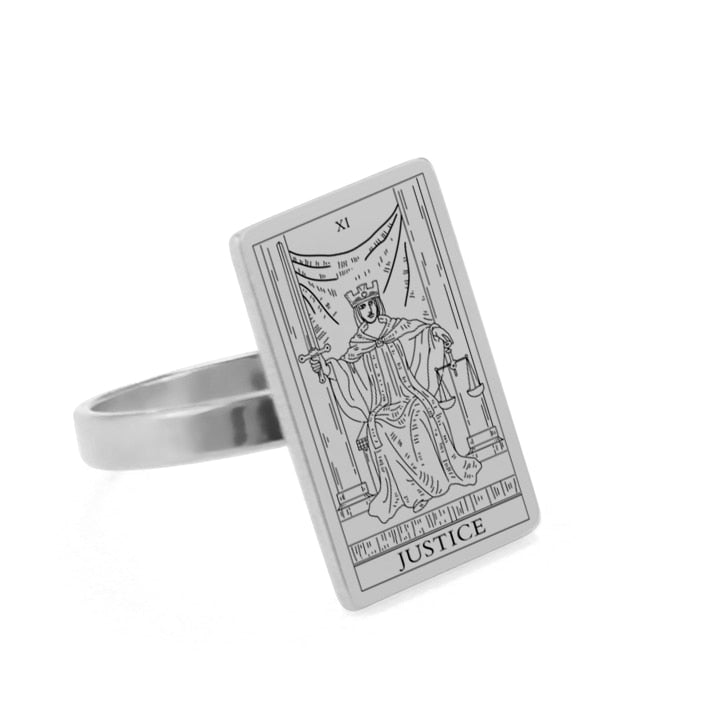 Tarot Card Ring | Silver & Gold Charms Of Major Arcana Cards | Extra Small Size | Apollo Tarot Shop