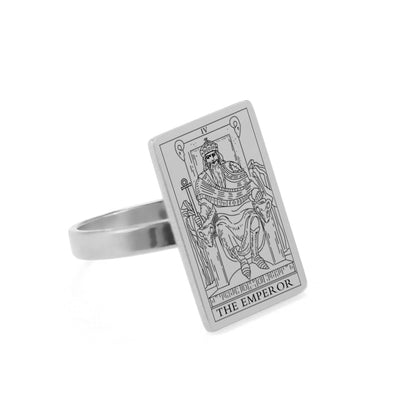 Tarot Card Ring | Silver & Gold Charms Of Major Arcana Cards | Large Size | Apollo Tarot Shop