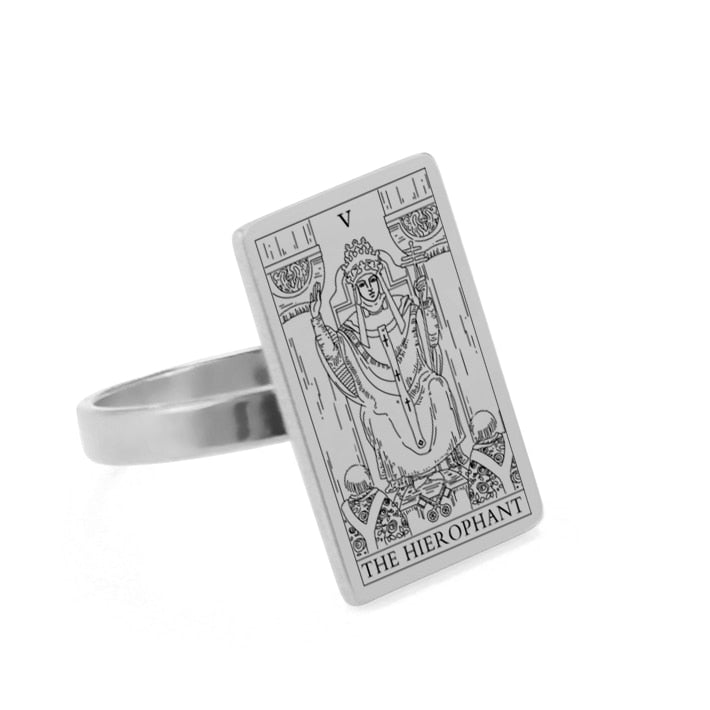 Tarot Card Ring | Silver & Gold Charms Of Major Arcana Cards | Extra Small Size | Apollo Tarot Shop