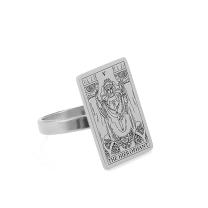 Tarot Card Ring | Silver & Gold Charms Of Major Arcana Cards | Large Size | Apollo Tarot Shop