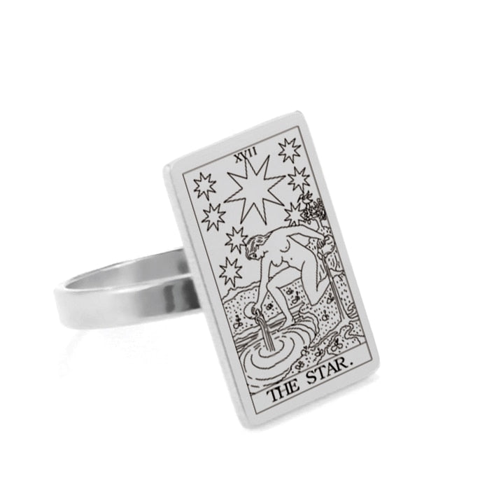 Tarot Card Ring | Silver & Gold Charms Of Major Arcana Cards | Extra Small Size | Apollo Tarot Shop