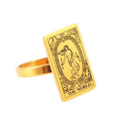 Tarot Card Ring | Silver & Gold Charms Of Major Arcana Cards | Extra Small Size | Apollo Tarot Shop