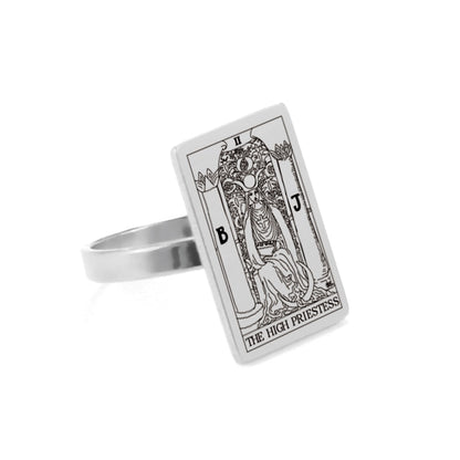 Tarot Card Ring | Silver & Gold Charms Of Major Arcana Cards | Large Size | Apollo Tarot Shop