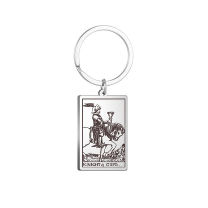 Tarot Card Keychains | All 78 Major & Minor Arcana Tarot Cards RWS Charm | Silver Color Stainless Steel Spiritual Amulet Keyring